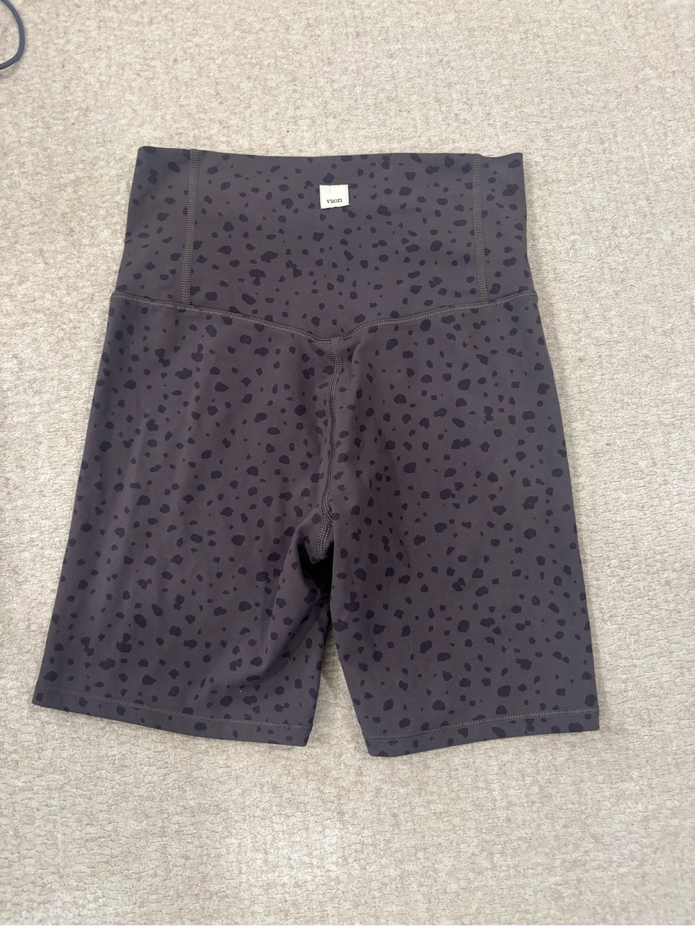 Vuori Black Speckle High-Rise Bike Shorts